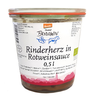 Rinderherz in Rotweinsauce